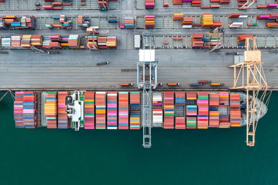 global supply chain container ship