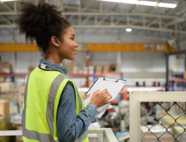female 3pl warehouse worker